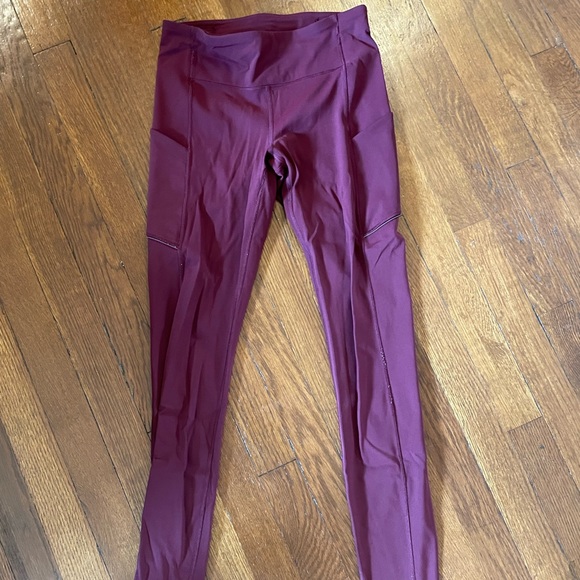 Maroon Lululemon Leggings Size 6 - Picture 1 of 4